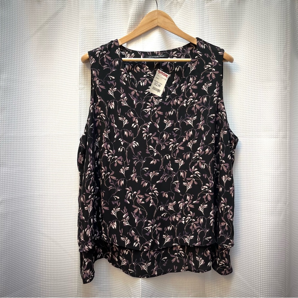 Black🖤 & purple💜 sleeveless layered blouse